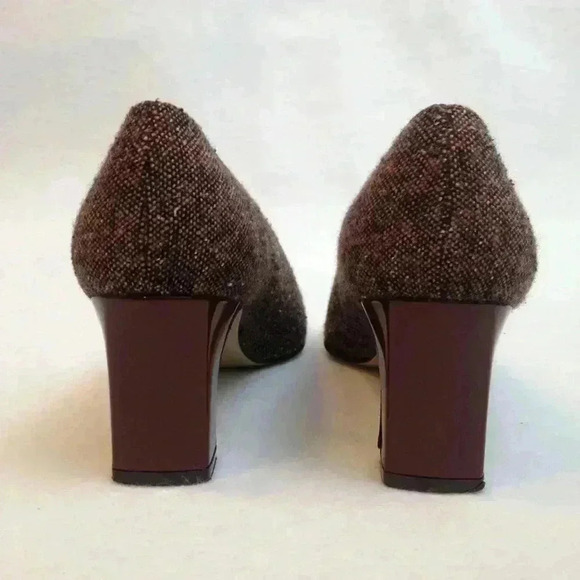 Etienne Aigner Women Brown Tweed Mixed Media 6 - Picture 3 of 8